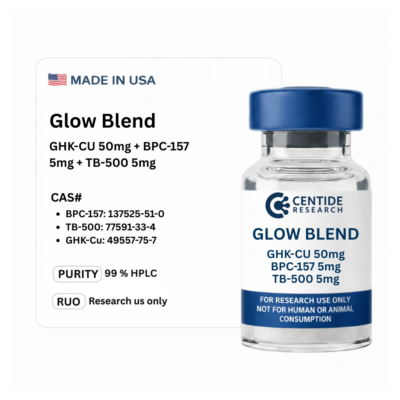 Glow Blend – 10mg BPC-157 / 10mg TB-500 / 50mg GHK-Cu